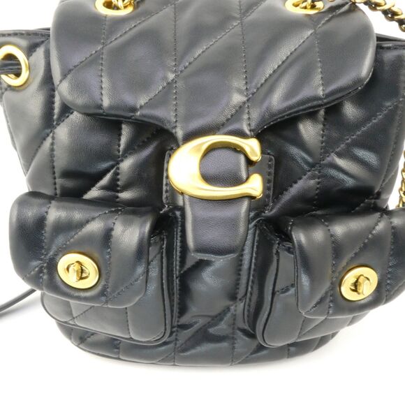 COACH Tabby Quilted Leather Backpack Black - Picture 7 of 15